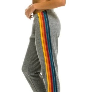 Aviator Nation Sweatpants with Rainbow Stripes